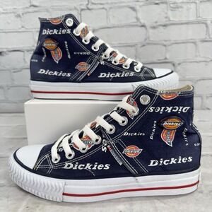 Dickies Logo Motif Shoes Men's 6 Blue AOP High Top Canvas Sneakers CD6636 Skater